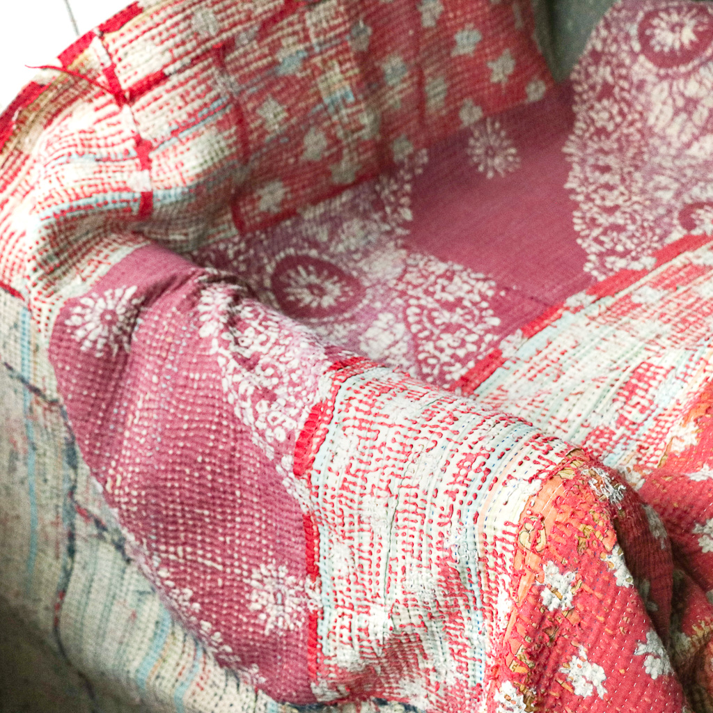 Trixie Kantha. Indian hand block print fabric. Block print fabric, vintage kantha, vintage textiles, indian textiles, Indian kantha, shenouk, Bengali blankets