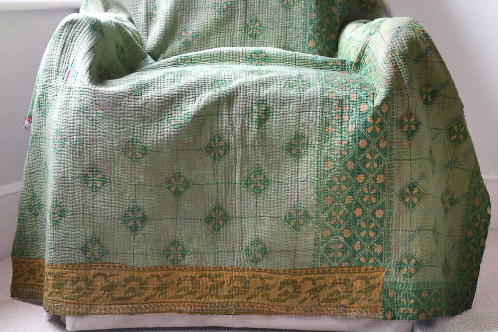 Bobby Kantha. Indian hand block print fabric. Block print fabric, vintage kantha, vintage textiles, indian textiles, Indian kantha, shenouk, Bengali blankets