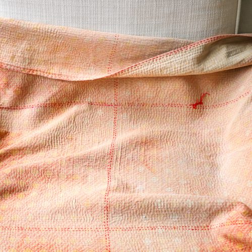 Fifi Kantha. Indian hand block print fabric. Block print fabric, vintage kantha, vintage textiles, indian textiles, Indian kantha, shenouk, Bengali blankets