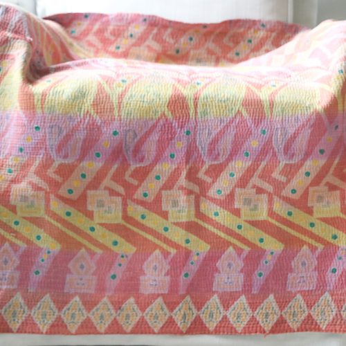 Kylie Kantha, Indian hand block print fabric. Block print fabric, vintage kantha, vintage textiles, indian textiles, Indian kantha, shenouk, Bengali blankets