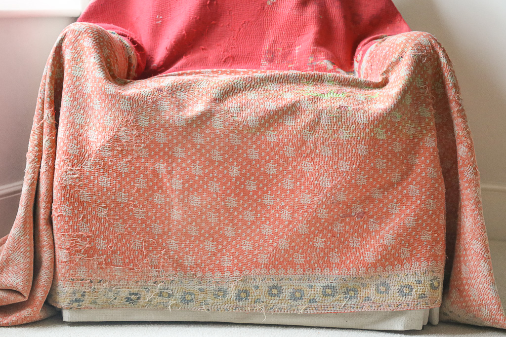 Izzie Kantha, Indian hand block print fabric. Block print fabric, vintage kantha, vintage textiles, indian textiles, Indian kantha, shenouk, Bengali blankets