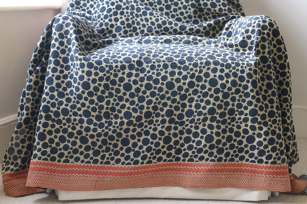 Jesse Kantha, Indian hand block print fabric. Block print fabric, vintage kantha, vintage textiles, indian textiles, Indian kantha, shenouk, Bengali blankets