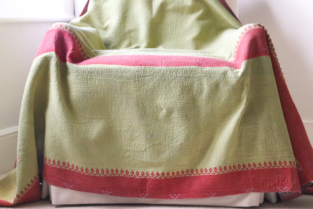 Matilda Kantha, Indian hand block print fabric. Block print fabric, vintage kantha, vintage textiles, indian textiles, Indian kantha, shenouk, Bengali blankets