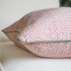 Hazel Cushion in Dusty Rose & Sage, shenouk, block print cushions, indian block print, indian block print fabric, linen block print, linen cushions, indian textiles, indian block print cushions, linen cushions
