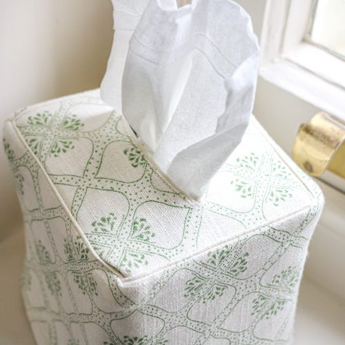 Tashi Tissue Box Cover in Thyme, indian block print, block print tissue box covers, block print home accessories, tissue box covers