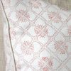 Tashi Cushion in Raspberry, shenouk, block print cushions, indian block print, indian block print fabric, linen block print, linen cushions, indian textiles, indian block print cushions, linen cushions