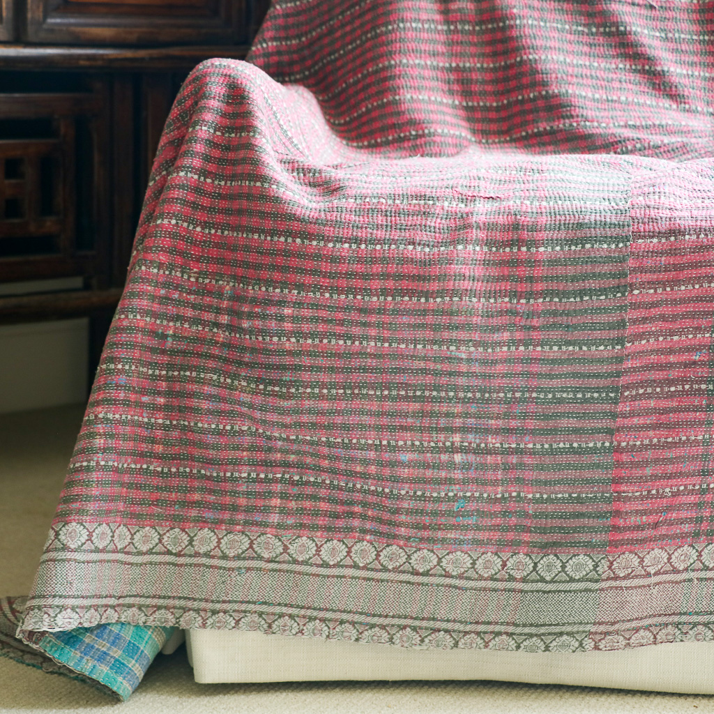 kantha, vintage kantha, shenouk, indian block print, indian block print fabrics