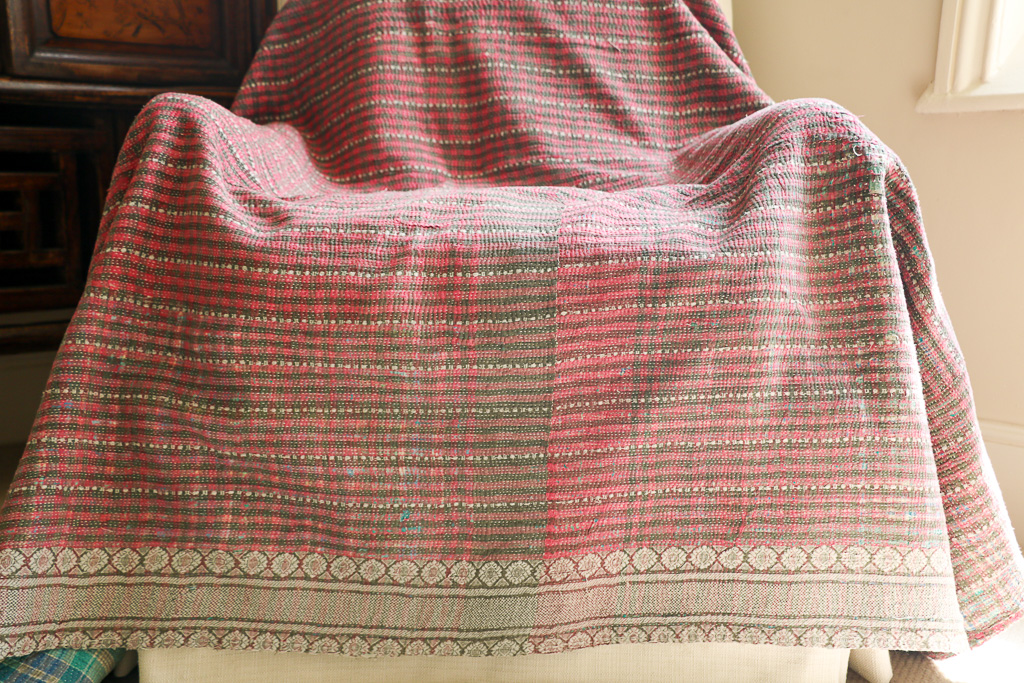 kantha, vintage kantha, shenouk, indian block print, indian block print fabrics