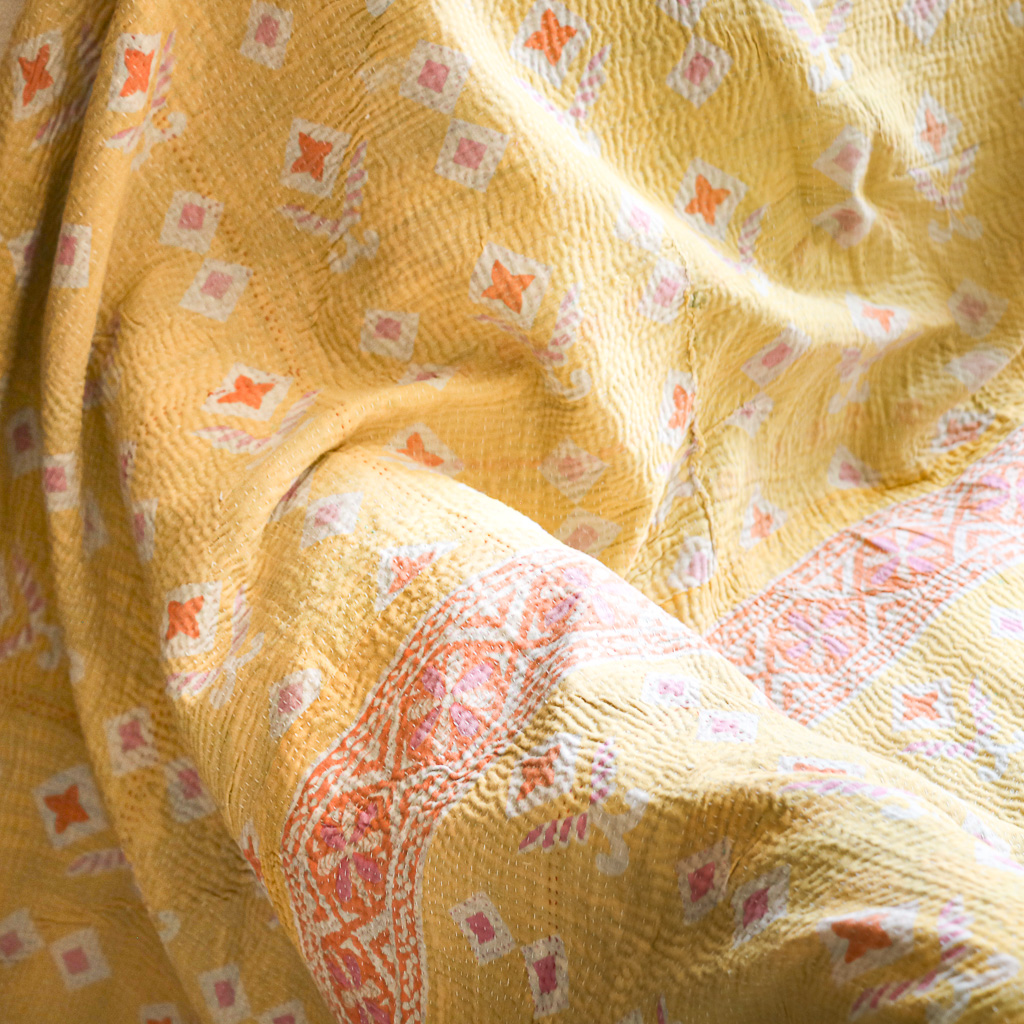 kantha, vintage kantha, shenouk, indian block print, indian block print fabrics