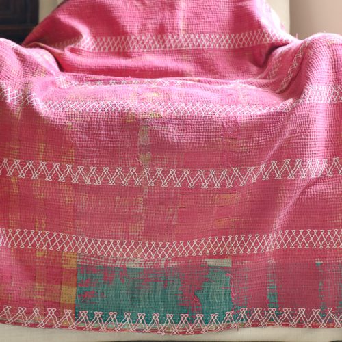JoJo Kantha, Indian hand block print fabric. Block print fabric, vintage kantha, vintage textiles, indian textiles, Indian kantha, shenouk, Bengali blankets