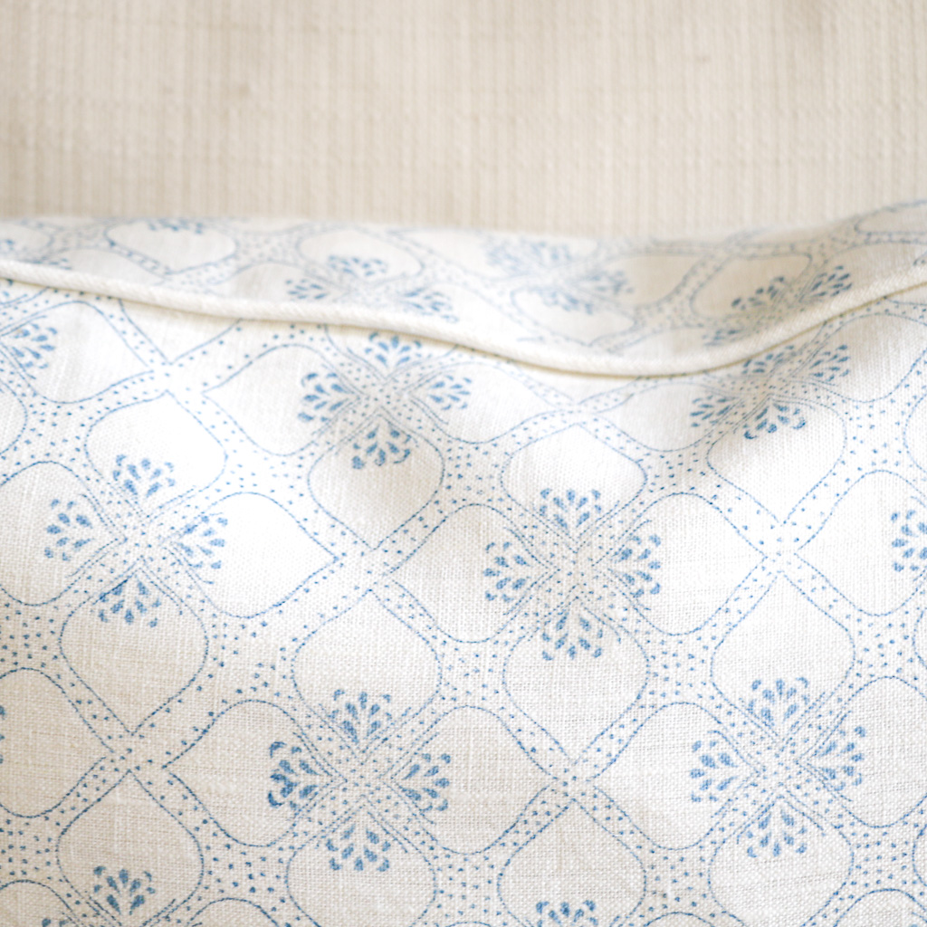 Tashi Cushion in Swedish Blue, shenouk, block print cushions, indian block print, indian block print fabric, linen block print, linen cushions, indian textiles, indian block print cushions, linen cushions Tashi Cushion in Swedish Blue, shenouk, block print cushions, indian block print, indian block print fabric, linen block print, linen cushions, indian textiles, indian block print cushions, linen cushions