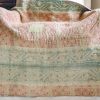 Minky Kantha, Indian hand block print fabric. Block print fabric, vintage kantha, vintage textiles, indian textiles, Indian kantha, shenouk, Bengali blankets