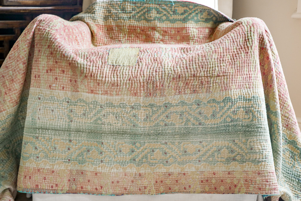 Minky Kantha, Indian hand block print fabric. Block print fabric, vintage kantha, vintage textiles, indian textiles, Indian kantha, shenouk, Bengali blankets