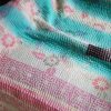 Minky Kantha, Indian hand block print fabric. Block print fabric, vintage kantha, vintage textiles, indian textiles, Indian kantha, shenouk, Bengali blankets