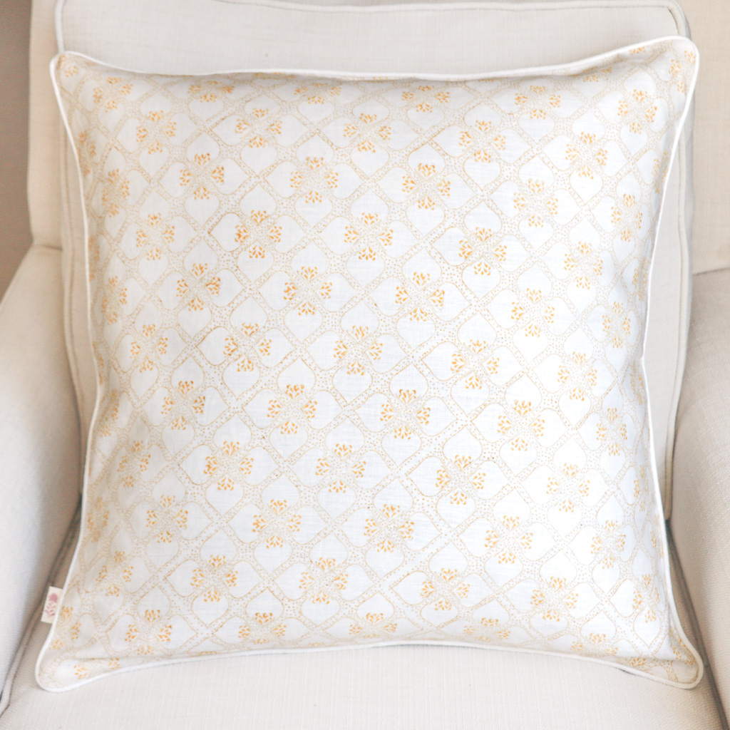 Tashi Cushion in Daffodil, shenouk, block print cushions, indian block print, indian block print fabric, linen block print, linen cushions, indian textiles, indian block print cushions, linen cushions Tashi Cushion in Daffodil, shenouk, block print cushions, indian block print, indian block print fabric, linen block print, linen cushions, indian textiles, indian block print cushions, linen cushions