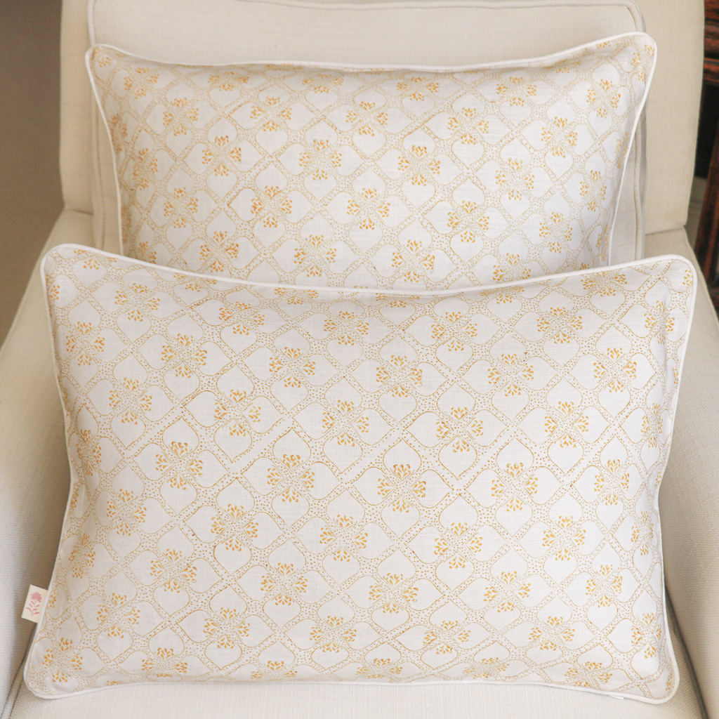 Tashi Cushion in Daffodil, shenouk, block print cushions, indian block print, indian block print fabric, linen block print, linen cushions, indian textiles, indian block print cushions, linen cushions Tashi Cushion in Daffodil, shenouk, block print cushions, indian block print, indian block print fabric, linen block print, linen cushions, indian textiles, indian block print cushions, linen cushions