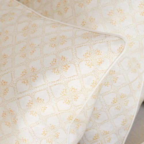 Tashi Cushion in Daffodil, shenouk, block print cushions, indian block print, indian block print fabric, linen block print, linen cushions, indian textiles, indian block print cushions, linen cushions