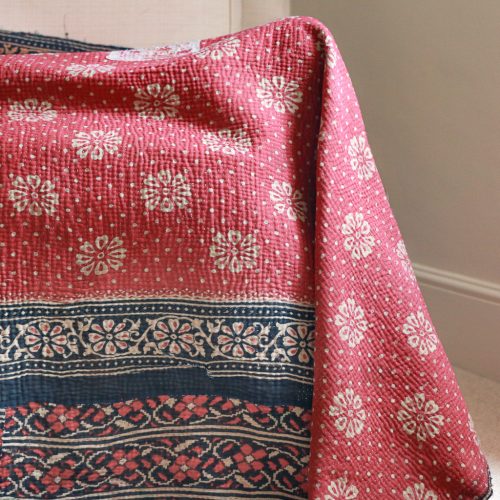 Shruti Kantha, Indian hand block print fabric. Block print fabric, vintage kantha, vintage textiles, indian textiles, Indian kantha, shenouk, Bengali blankets