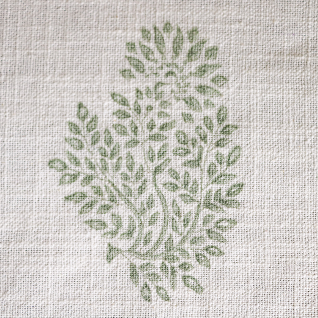 Mira Accent Mat in Thyme, Block print fabrics, block print home accessories, block print bedroom accessories, indian block print, shenouk, indian block print textiles