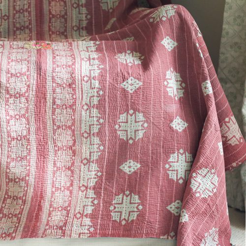 Nuala Kantha, Indian hand block print fabric. Block print fabric, vintage kantha, vintage textiles, indian textiles, Indian kantha, shenouk, Bengali blankets