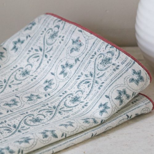 Adelaide Hand Towel in Swedish Blue, block print textiles, indian block print textiles, block print hand towels, block print tea towels, shenouk, block print home accessories, hand towels, block print fabrics, handmade textiles