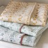 Adelaide Hand Towel in Daffodil, Swedish Blue & Thyme, block print textiles, indian block print textiles, block print hand towels, block print tea towels, shenouk, block print home accessories, hand towels, block print fabrics, handmade textiles