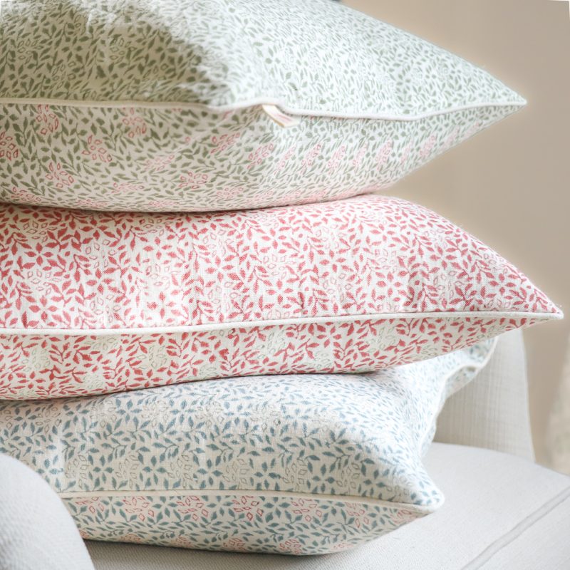 Stina Cushions, shenouk, block print cushions, indian block print, indian block print fabric, linen block print, linen cushions, indian textiles, indian block print cushions, linen cushions