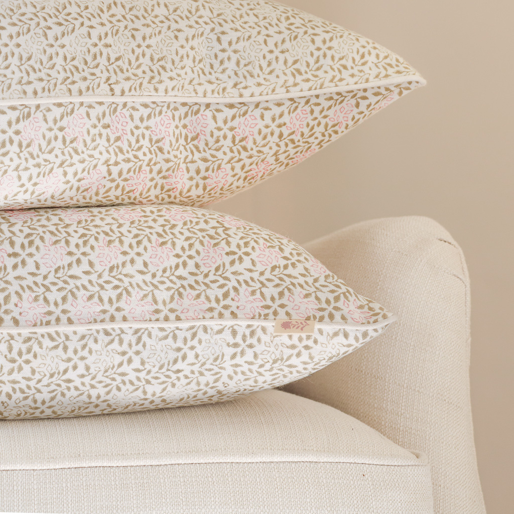 Stina Cushion in Khaki & Dusty Rose shenouk, block print cushions, indian block print, indian block print fabric, linen block print, linen cushions, indian textiles, indian block print cushions, linen cushions Stina Cushion in Khaki & Dusty Rose shenouk, block print cushions, indian block print, indian block print fabric, linen block print, linen cushions, indian textiles, indian block print cushions, linen cushions