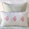 Hazel Cushion in Sage, Mira Cushion in Dark Dusty Pink, shenouk, block print cushions, indian block print, indian block print fabric, linen block print, linen cushions, indian textiles, indian block print cushions, linen cushions