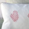 Mira Cushion in Dark Dusty Pink, shenouk, block print cushions, indian block print, indian block print fabric, linen block print, linen cushions, indian textiles, indian block print cushions, linen cushions