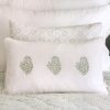 Mira Cushion in Thyme, Tashi Cushion in Thyme, shenouk, block print cushions, indian block print, indian block print fabric, linen block print, linen cushions, indian textiles, indian block print cushions, linen cushions