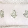 Mira Cushion in Thyme, shenouk, block print cushions, indian block print, indian block print fabric, linen block print, linen cushions, indian textiles, indian block print cushions, linen cushions