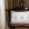 Mira Cushion in Kelly Green, shenouk, block print cushions, indian block print, indian block print fabric, linen block print, linen cushions, indian textiles, indian block print cushions, linen cushions