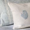 Mira Cushion in Swedish Blue, Kiki Cushion in Swedish Blue, shenouk, block print cushions, indian block print, indian block print fabric, linen block print, linen cushions, indian textiles, indian block print cushions, linen cushions