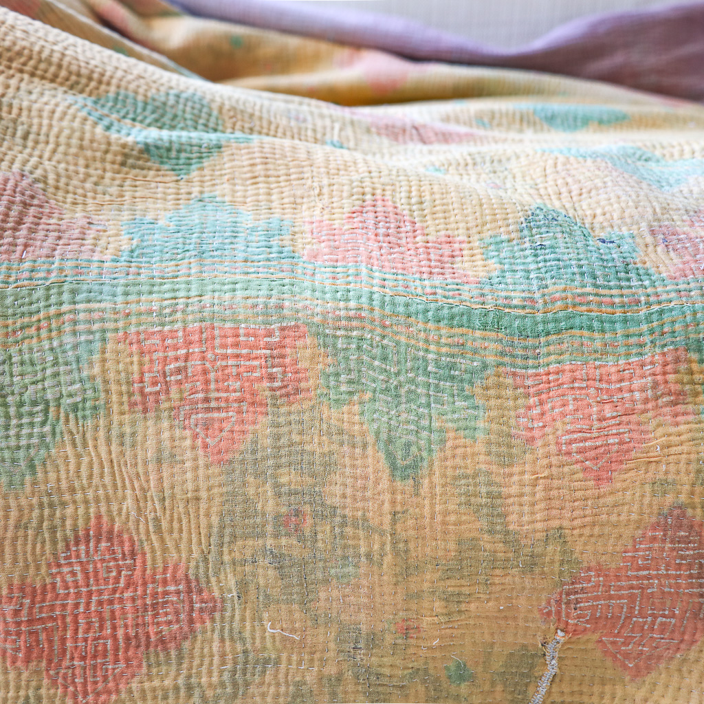 Serena Kantha, Indian hand block print fabric. Block print fabric, vintage kantha, vintage textiles, indian textiles, Indian kantha, shenouk, Bengali blankets Serena Kantha, Indian hand block print fabric. Block print fabric, vintage kantha, vintage textiles, indian textiles, Indian kantha, shenouk, Bengali blankets