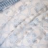Tashi & Lotta Quilt in Swedish Blue, shenouk, block print cushions, indian block print, indian block print fabric, linen block print, linen cushions, indian textiles, indian block print cushions, linen cushions, block print quilts, block print bedding