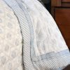 Tashi & Lotta Quilt in Swedish Blue, shenouk, block print cushions, indian block print, indian block print fabric, linen block print, linen cushions, indian textiles, indian block print cushions, linen cushions, block print quilts, block print bedding