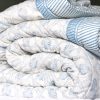 Tashi & Lotta Quilt in Swedish Blue, shenouk, block print cushions, indian block print, indian block print fabric, linen block print, linen cushions, indian textiles, indian block print cushions, linen cushions, block print quilts, block print bedding